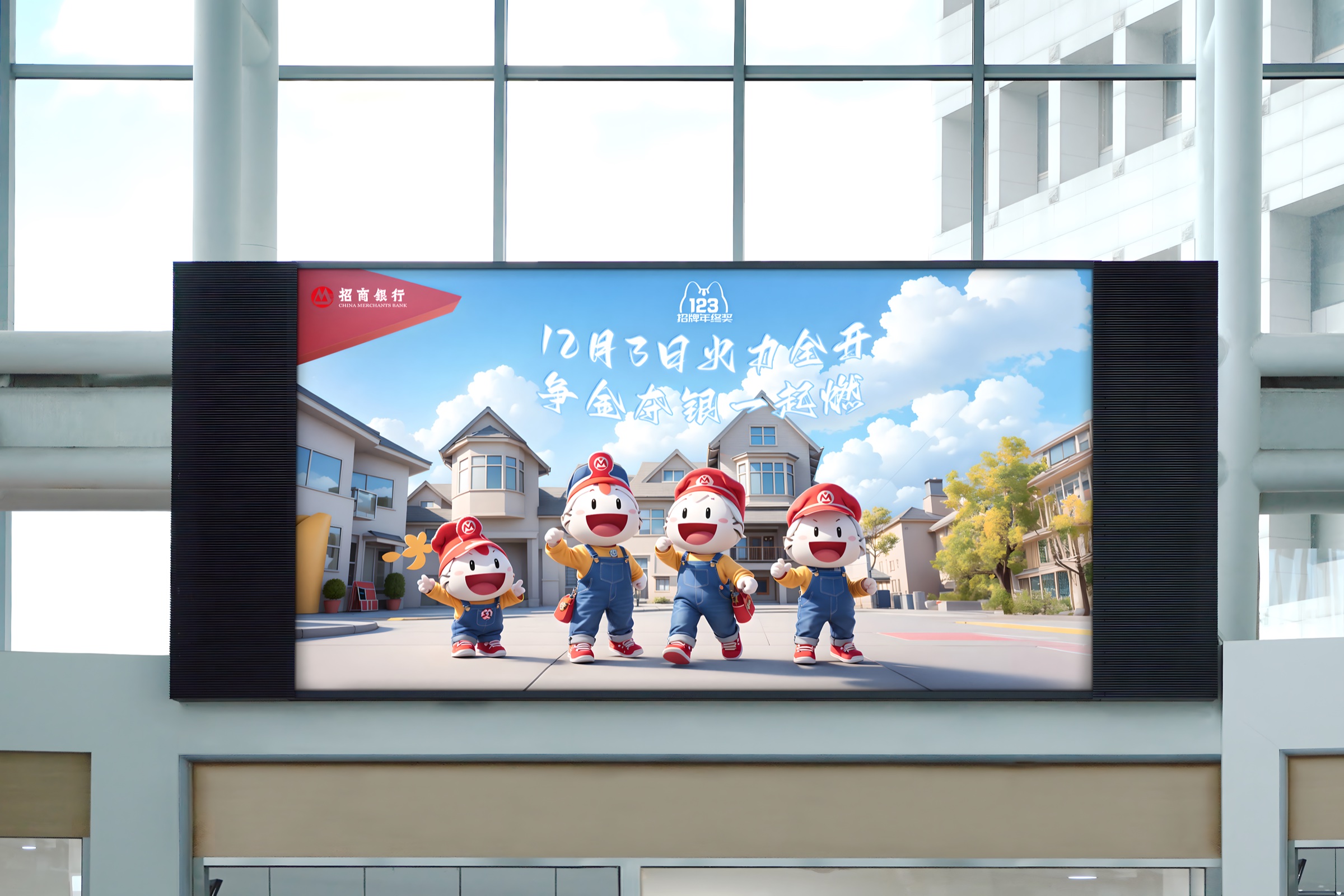 小招猫公共空间大屏广告完整场景